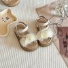 Zapatos nuevos de verano para niños pequeños para niñas, Diseño fresco de flor de encaje, Sandalias de princesa de punta abierta para niñas