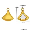 Pingente de Aço Inoxidável Banhado em Cor Duradoura 18K com Incrustação de Concha em Forma de Gota, Lua e Coração Acessórios para Colar Brinco DIY