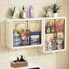 Gabinete de almacenamiento para baño Montaje en pared sin taladro Estante de almacenamiento con puerta de gabinete magnética Estante para baño en casa Plegable