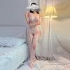 Lingerie sexy europeia e americana para mulheres, meias-calças de rede, macacão sexy de peça única em rede com renda e alças, uniforme de meias-calças de peça única