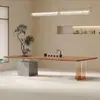 Sala de estar estilo chino Mesa y Sillas de Madera Maciza para Preparar Té Set Mesa de Té Simple para el Hogar Mesa de Café de Oficina Acrílica Mesa de Té de Tablero Grande