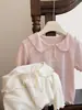 Nueva camiseta de manga corta de estilo coreano para verano para niñas, top elegante y moderno para bebés, ropa infantil