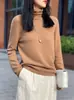 Suéter Puyuan 100% Lana Pura Otoño e Invierno para Mujer Sin Costuras de una Pieza Engrosado Cuello Medio de Tortuga Camiseta Interior Base para Mujer