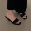 Impresionantes Sandalias de Pedrería para Mujer, Nuevo Modelo Verano 2025, Elegantes Sandalias de Tacón Alto de Gamuza con una Sola Tira para Uso en Exteriores