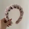 Faixa de Cabelo Plush Dentada Ondulada para Mulheres com Topo Alto da Cabeça, Faixa de Cabelo Peluda para Lavar o Rosto Outono e Inverno, Faixa de Cabelo de Alta Qualidade para Mulheres Usarem Diariamente