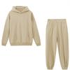 Conjunto de Moletom Duas Peças Feminino Cross-Border Aliexpress 2024 Inverno Moletom com Capuz de Lã Novo Conjunto Casual Feminino