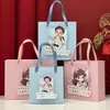 Caja de Regalo de Luna Llena para Bebé Portátil Premium Regalo Caja Vacía Primer Año Infantil Dibujos Animados Cumpleaños Boda Caja de Regalo de Acompañamiento