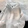 Sudadera con capucha de terciopelo de marca trendy americana para niños y niñas en otoño e invierno, nueva, engrosada, versátil, holgada, chaqueta sudadera para estudiantes