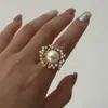Anillo de Mariposa de Piedra Preciosa Verde Pavo Real Brillante Elegante de Gama Alta Camelia Juego de Anillos de Mariposa Exagerados Grandiosos