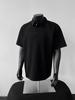Polo de manga corta estilo americano con hombros descubiertos para hombre, camisa gruesa de verano, camiseta de regazo, manga raglán, corte limpio, media manga