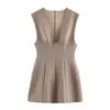 Comercio Exterior Transfronterizo 2026 Primavera Nuevo Estilo Europeo y Americano Moda Femenina Sexy Chica Caliente Vestido Corto Rayado 2180