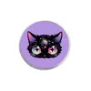 Broche de Metal Cartoon Gato Preto Criativo Céu Estrelado Gradiente Sonhador Pin Decorativo para Bolsa Roupas