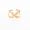 Anillo Abierto de Acero Inoxidable de Talla Única Más Vendido Transfronterizo, Anillo de Moda Simple de Acero de Titanio que Conserva el Color, Joyería, Accesorios para Mujer al por Mayor