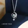 Colar de prata de lei S925 temperamento moda cor mágica pedra da lua planeta pingente alta qualidade joias fábrica atacado