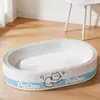Rascador y cama para gatos de cartón blanco, duradero y resistente a los arañazos, hecho de papel corrugado de pulpa de madera, extragrande, adecuado para todas las estaciones