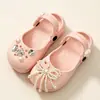 Tamancos femininos estilo ballet, sandálias de verão infantis com biqueira fechada, antiderrapantes, sola macia, estilo pai e filho, para uso externo, para meninas