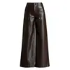 Moda Outono 2026 Elegante e Fashion Calça de Couro PU Wide Leg para Mulheres, Cintura Alta, Solta, Emagrecimento, Caimento Fluido, Calça Casual Versátil