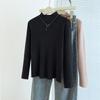 Camiseta Interior Original de Cuello Alto Medio Otoño e Invierno Nuevo Estilo Suéter de Punto Versátil y Elegante para Mujer Top Delgado de Manga Larga