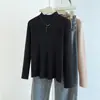 Camiseta Básica Original de Cuello Medio Alto, Nuevo Suéter de Punto Otoño e Invierno para Mujer, Top Versátil y Elegante de Manga Larga Ajustado