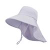 8555 Sombrero de Sol de Verano para Exteriores Protección Solar Estilo Coreano Versátil Ala Ancha Chal Sombrero de Pescador con Agujero de Durazno Sombrero para Mujer