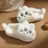 Pantuflas de algodón para niños para otoño e invierno, nuevo diseño de gato de dibujos animados lindo para niñas, pantuflas de algodón cálidas de felpa para el hogar, padre-hijo, transfronterizo
