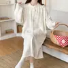 Vestido de confinamento de gaze de algodão para maternidade verão camisola de amamentação quarto de maternidade hospitalar plus size pijama para gestantes primavera e outono