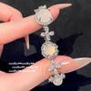 Pulseira de Gema Face de Ovo Grande Girassol Shuimoyu de Mianmar Novo Estilo Chinês Calcedônia Branca Ágata Flor Zircônia Pulseira