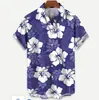 Ropa de Hombre Transfronteriza Amazon Nuevo Estilo de Verano Camisa Hawaiana para Hombre de Solapa Manga Corta Cardigan Casual con Estampado 3D