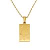 Collar Cruzado de Acero Inoxidable y Oro de 18K con Carta del Tarot para Mujer, Moderno y Único Colgante Cuadrado de Acero de Titanio Joyería al por Mayor