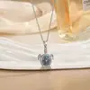 Colar Pingente Animal Tartaruga Série Marinha Transfronteiriça para Mulheres Cobre Micro-Incustado Moda Versátil Corrente da Clavícula Acessórios para Mulheres