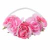 Diadema de tela con banda elástica para el cabello con simulación de flores transfronterizas para bodas, vacaciones y sesiones de fotos al aire libre
