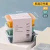 Forma de Silicone para Sorvete Doméstico com Tampa Seis Cubos Mini Base Macia Quadrada Refrigerador de Sorvete Molde de Gelo Caseiro Artefato de Cubo de Gelo