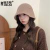 Sombrero de Pescador Peludo de Conejo para Mujer 2024 Nuevo Otoño e Invierno Moda Versátil Cara Pequeña Versátil Sombrero Cubeta para Cabeza Grande
