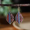Pendientes redondos de metal de tela de colores mixtos de moda para mujer, accesorios de ropa de rendimiento de estilo retro, pendientes de estilo étnico al por mayor
