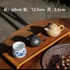Juego de té chino, portavasos doble de bambú, almohadilla de impresión satinada Song Feng, taza de té martillada de calabaza de cobre, tapete de té al por mayor