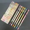 Bolígrafo Pastel de Alto Brillo 6605 Moda Paquete de 6 Estudiante diy Pintura Graffiti Cartón Negro Bolígrafo de Colores Bolígrafo para Diario Lote