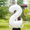 Balões de Filme de Alumínio Digitais Brancos de 32 polegadas 40 polegadas Decorações de Arranjo de Aniversário Flores Margaridas Balões para Fotos