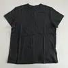 Camiseta Blanca de Manga Corta de Verano para Mujer, Estilo Minimalista con Parches de Diseñador, Cuello Redondo, Top Casual Holgado y Versátil para Verano
