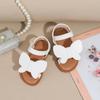 Sandalias de Niña de Venta Caliente Transfronterizas en Blanco, Dorado y Negro, Zapatos de Princesa Mariposa, Sandalias Romanas de Playa Huecas con Punta Abierta, Antideslizantes