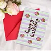 Colección de Tarjetas de Felicitación de Cumpleaños Nuevas Transfronterizas Animal Texto Mensaje de Cumpleaños Universal Tarjeta Plegable con Sobre