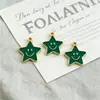 Acessórios para Joias DIY Liga Esmalte Rosto Sorridente Estrela de Cinco Pontas Pingente Pulseira Chaveiro Estrela Charme Materiais Atacado