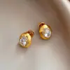 Super Exquisitos ~ Brincos de Ouro Filigranado Zircônia Meio Antigos 2025 Nova Chegada Daughty Luxo Leve Elegante Brincos de Ovo de Pombo