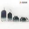 Nova Garrafa de Vidro Cosmético Plana, Material de Embalagem Química Diária com Tampa Esférica, Frasco de Loção com Bomba de Boca Larga, Frasco de Creme de Boca Larga