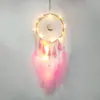 [Personalizado] Colgante Atrapasueños de Luna Carrillón de Viento bolsa de Materiales Hechos a Mano diy Joyería de Plumas Adornos Colgantes para Muestra de Figura