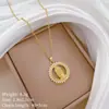 [Aço Titânio] Melhor Venda Transfronteiriça Retrato Cobre Micro-Incrustado Virgem Maria Literário Retrô Moda Versátil Exquisito Colar