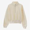 Sudadera Casual de Color Sólido con Forro de Felpa, Estilo Coreano Nuevo, Cremallera y Cuello Polo, Manga Corta para Mujer, Algodón, Primavera y Otoño 2026