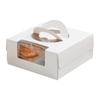 Caja de pastel portátil de cuatro palacios con ventana abierta, caja de embalaje para postre Mu Si, caja de embalaje para té de la tarde, caja de embalaje Beckham de lino con carne, color blanco