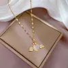 [Aço Titânio] Luxo Leve Micro-incrustado Olho de Gato Anjo Amor Colar Feminino Novo Corrente em Arco Luxo Leve Design de Nicho