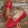 Novo Modelo Primavera 2026: Sapatos Casuais Femininos Slip-On de Tamanho Grande com Laço, Confortáveis Sapatos Estudantis Tamanho Único