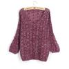 AliExpress fornece suéter feminino de gola V com mangas morcego vazado, para primavera e outono, fino, solto, para usar por baixo, suéter pullover